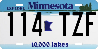 MN license plate 114TZF