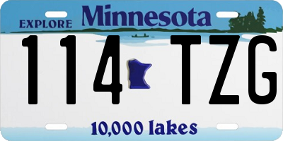 MN license plate 114TZG