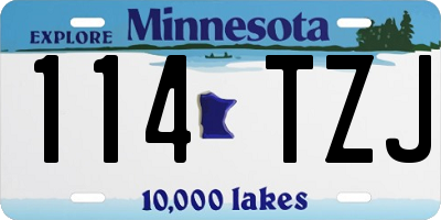 MN license plate 114TZJ