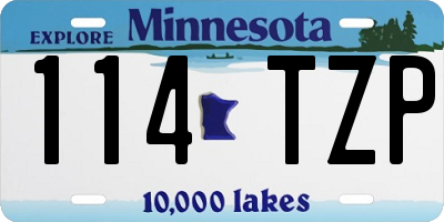 MN license plate 114TZP
