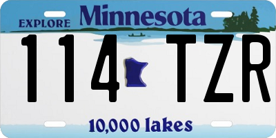 MN license plate 114TZR