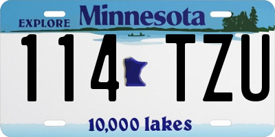 MN license plate 114TZU