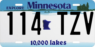 MN license plate 114TZV