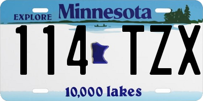 MN license plate 114TZX