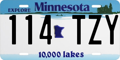 MN license plate 114TZY