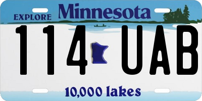 MN license plate 114UAB