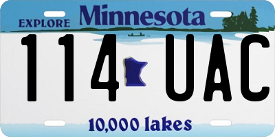 MN license plate 114UAC