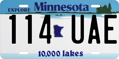 MN license plate 114UAE