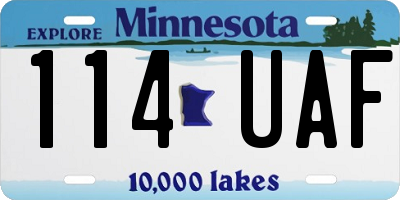 MN license plate 114UAF