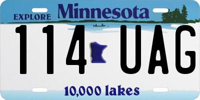 MN license plate 114UAG