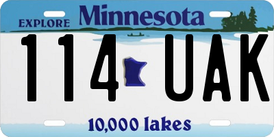 MN license plate 114UAK