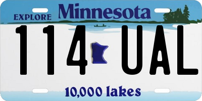MN license plate 114UAL