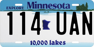 MN license plate 114UAN