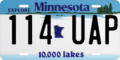 MN license plate 114UAP