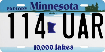 MN license plate 114UAR
