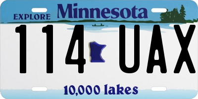 MN license plate 114UAX