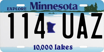 MN license plate 114UAZ