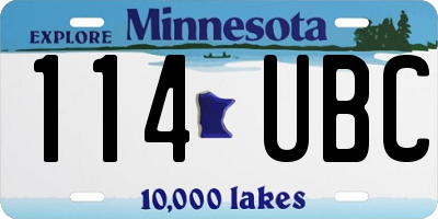 MN license plate 114UBC