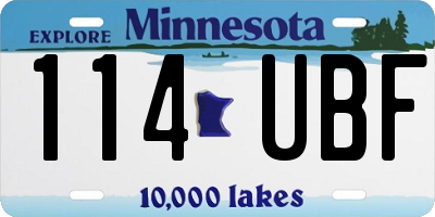 MN license plate 114UBF