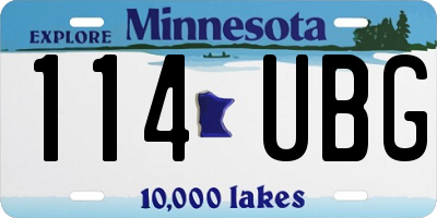 MN license plate 114UBG