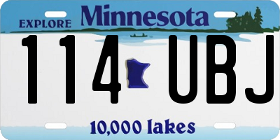 MN license plate 114UBJ