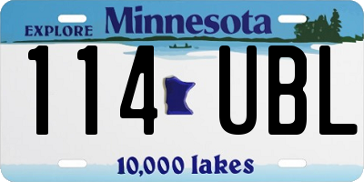 MN license plate 114UBL