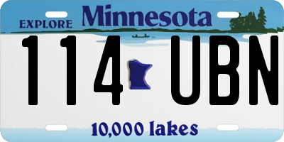 MN license plate 114UBN