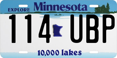 MN license plate 114UBP