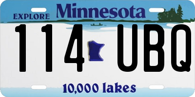 MN license plate 114UBQ