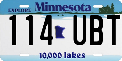 MN license plate 114UBT