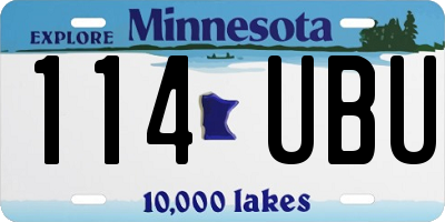 MN license plate 114UBU
