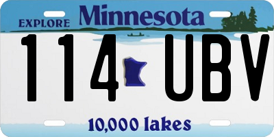 MN license plate 114UBV