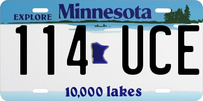 MN license plate 114UCE