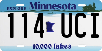 MN license plate 114UCI