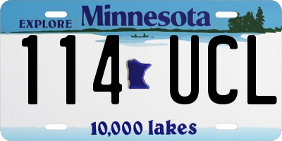 MN license plate 114UCL