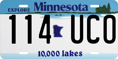 MN license plate 114UCO