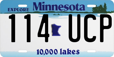 MN license plate 114UCP