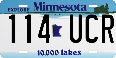 MN license plate 114UCR