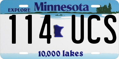 MN license plate 114UCS