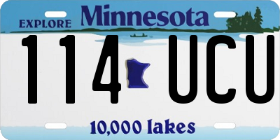 MN license plate 114UCU