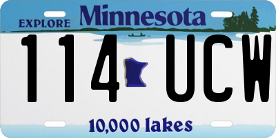 MN license plate 114UCW