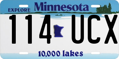 MN license plate 114UCX