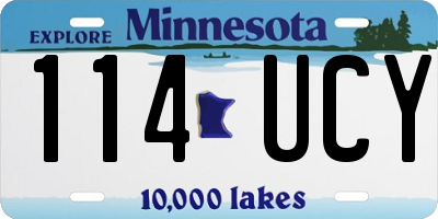 MN license plate 114UCY