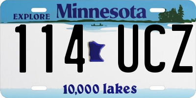 MN license plate 114UCZ