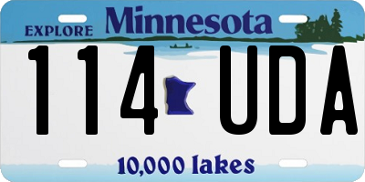 MN license plate 114UDA
