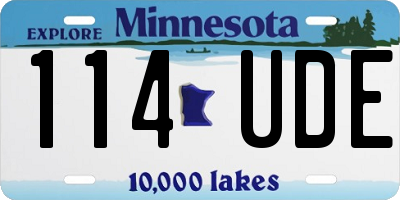 MN license plate 114UDE