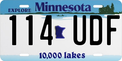MN license plate 114UDF