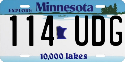 MN license plate 114UDG