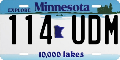 MN license plate 114UDM
