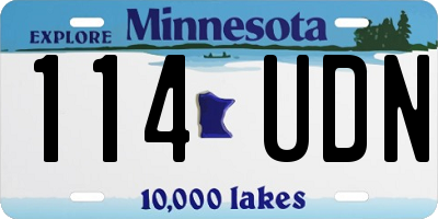 MN license plate 114UDN
